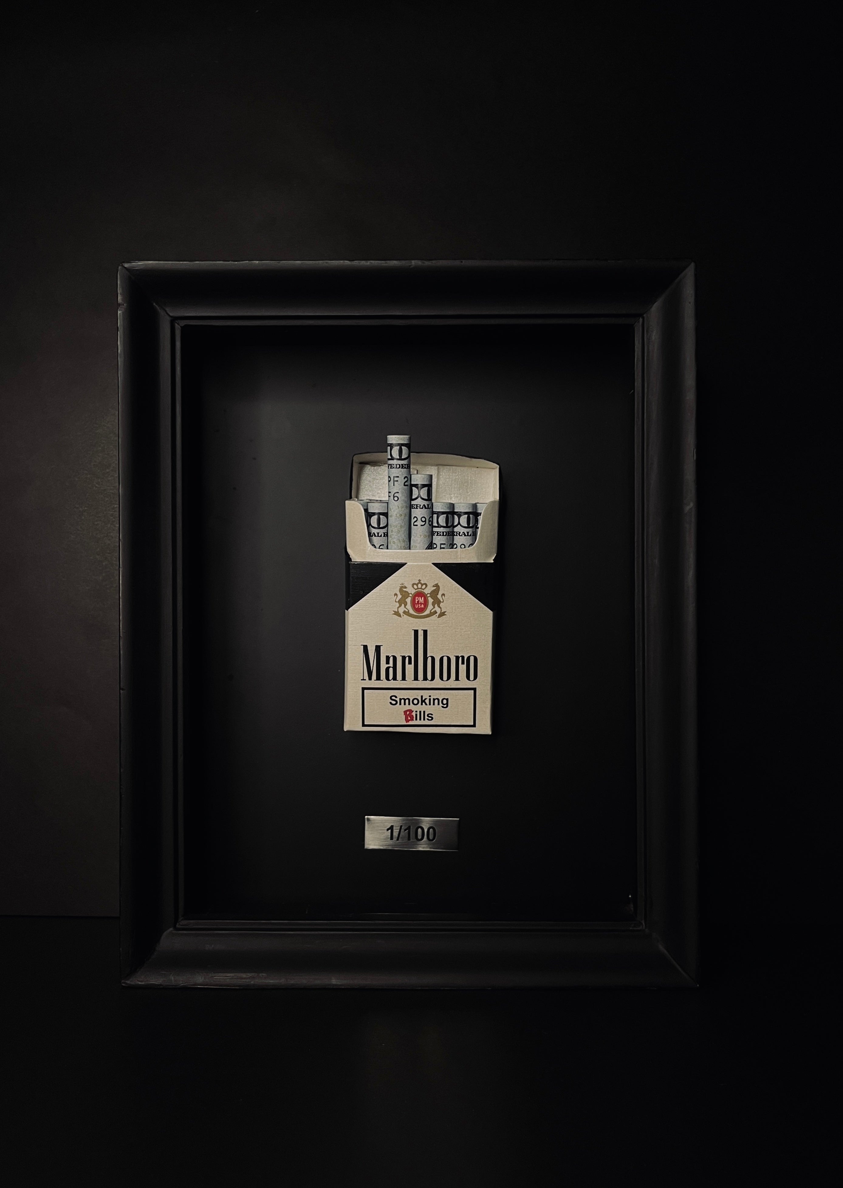 Black USD 'Smoking Bills' Artwork