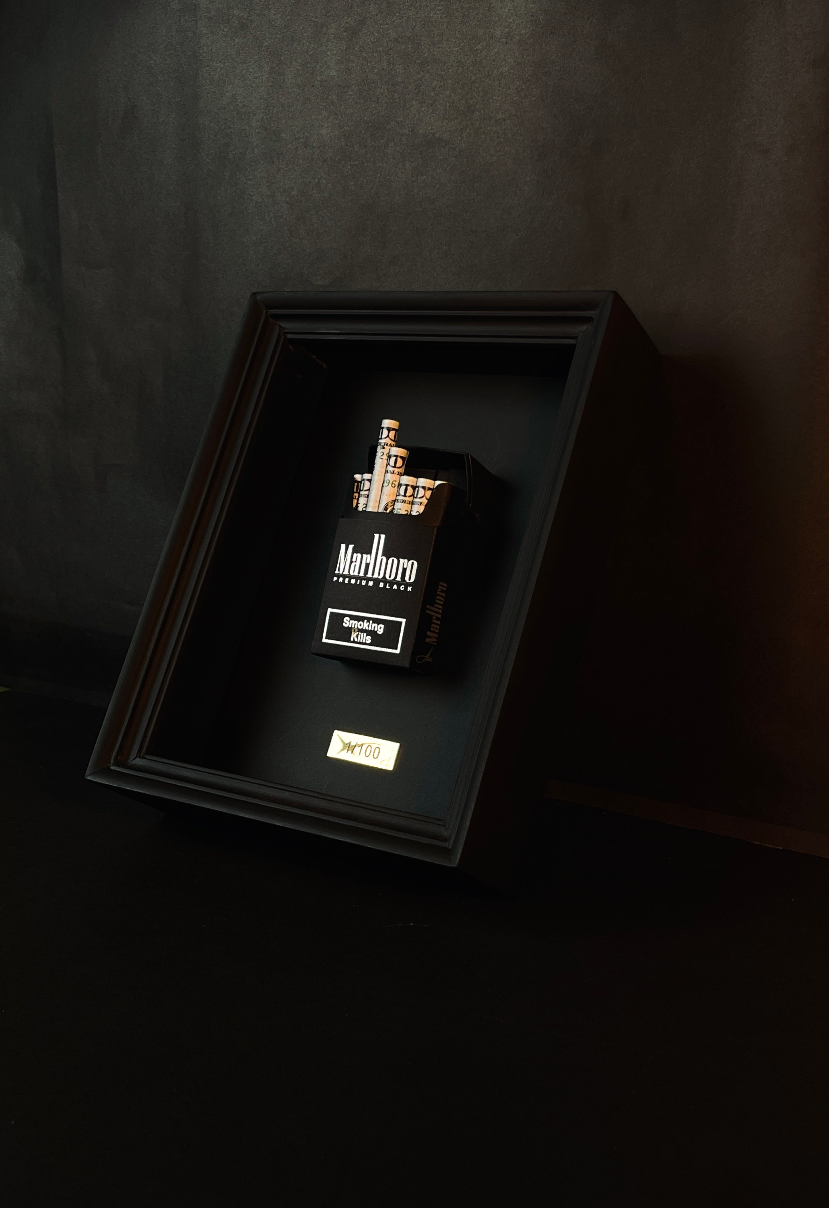 Premium Black 'Smoking Bills' Artwork