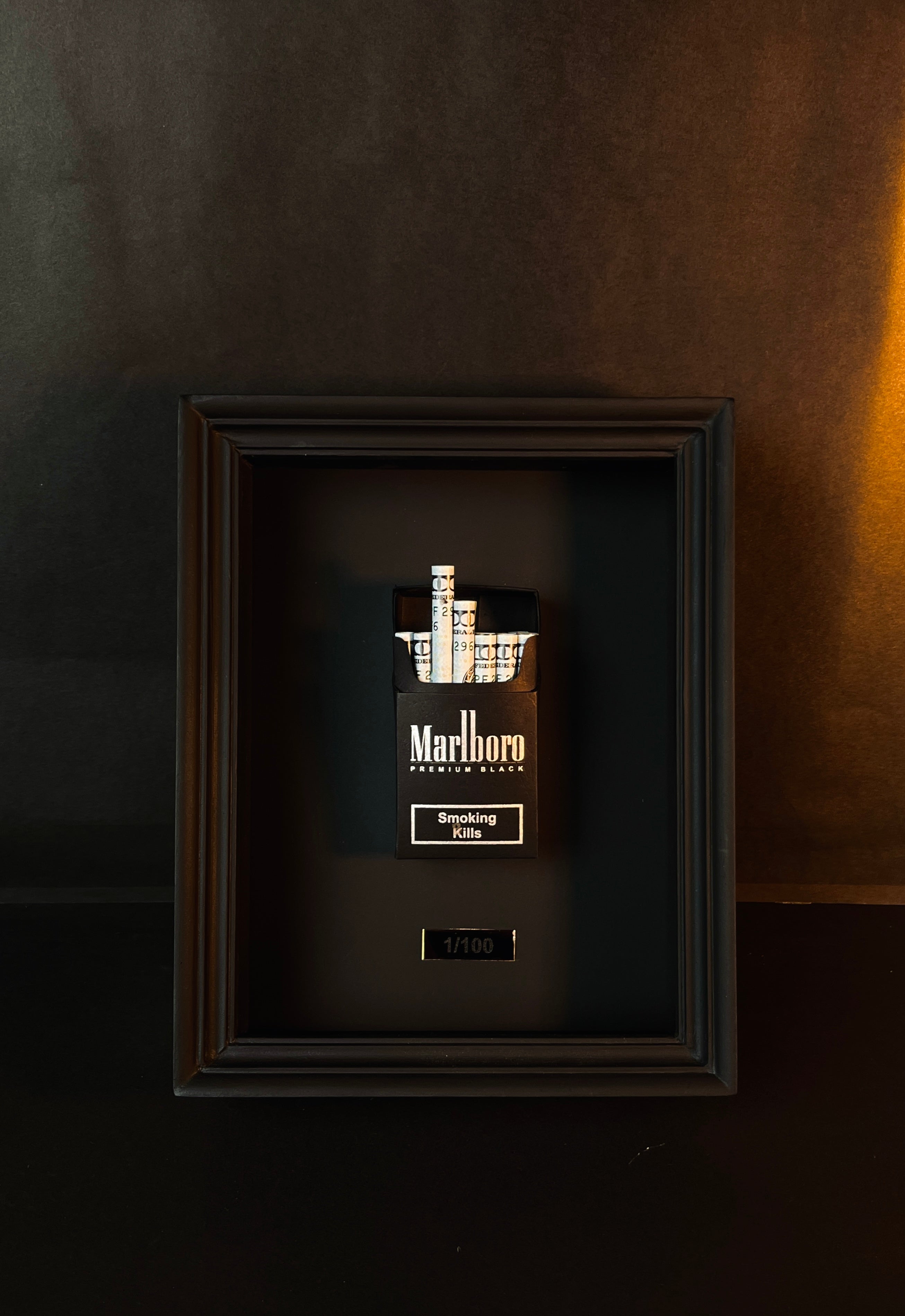 Premium Black 'Smoking Bills' Artwork